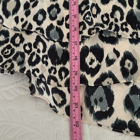 Zara Basic Leopard Print Top Women's Sz M Tan Black Layered Long Sleeve Pullover - Picture 10 of 16